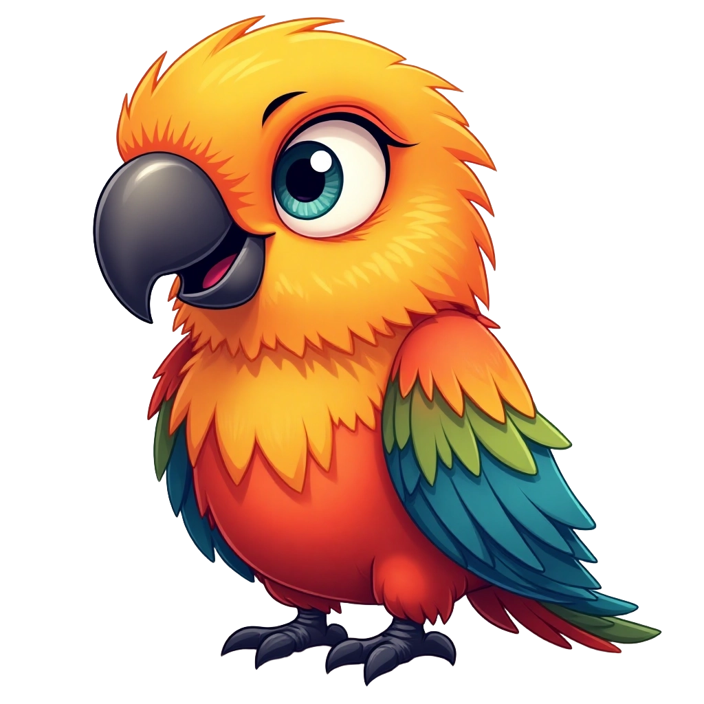 Colorful Cartoon Parrot